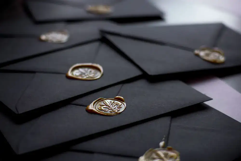 Elegant custom wedding invitations with deep letterpress impression