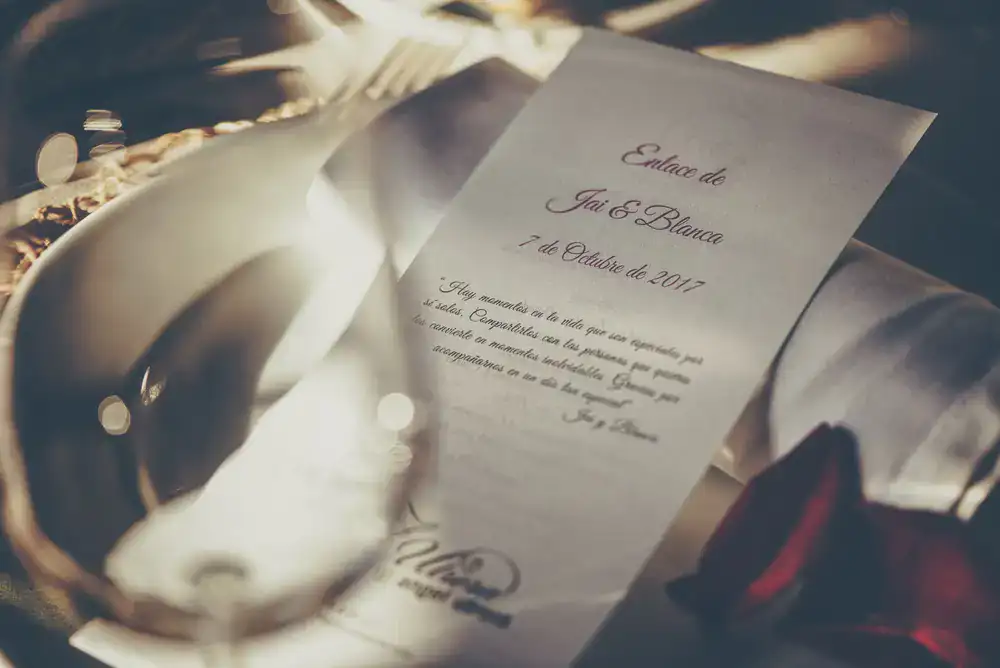 Classic traditional letterpress invitation with script font